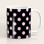 Polka Dots (Pink & Black Pattern) Coffee Mug Gallery Image 1