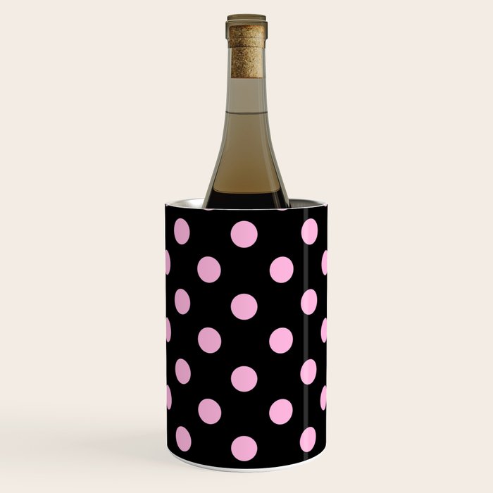 Polka Dots (Pink & Black Pattern) Wine Chiller Gallery Image 1
