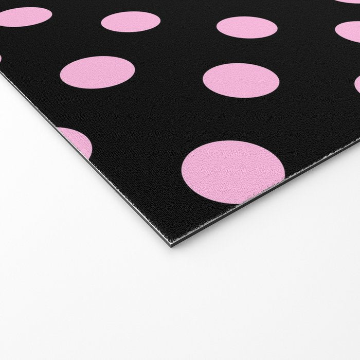 Polka Dots (Pink & Black Pattern) Welcome Mat Gallery Image 2