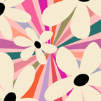 Retro Psychedelic Daisy Flower - Rainbow Color Coffee Mug Gallery Image 2