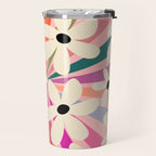Retro Psychedelic Daisy Flower - Rainbow Color Travel Mug Gallery Image 2