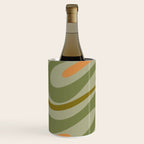 Retro Fantasy Swirl Abstract in Vintage Olive Green Celadon Orange Wine Chiller Gallery Image 2