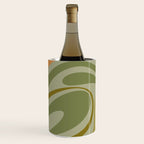 Retro Fantasy Swirl Abstract in Vintage Olive Green Celadon Orange Wine Chiller Gallery Image 1
