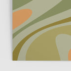Retro Fantasy Swirl Abstract in Vintage Olive Green Celadon Orange Poster Gallery Image 3