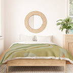 Retro Fantasy Swirl Abstract in Vintage Olive Green Celadon Orange Duvet Cover Gallery Image 3