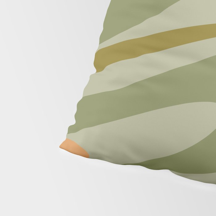 Retro Fantasy Swirl Abstract in Vintage Olive Green Celadon Orange Pillow Sham Gallery Image 4