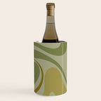 Retro Fantasy Swirl Abstract in Vintage Olive Green Celadon Orange Wine Chiller Gallery Image 3