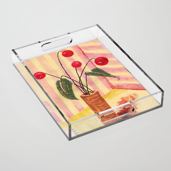 Flowers in a vase 1 Acrylic Tray Gallery Image 1