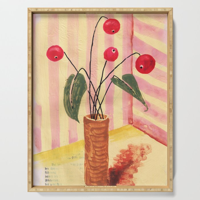 Flowers in a vase 1 Serving Tray Gallery Image 1