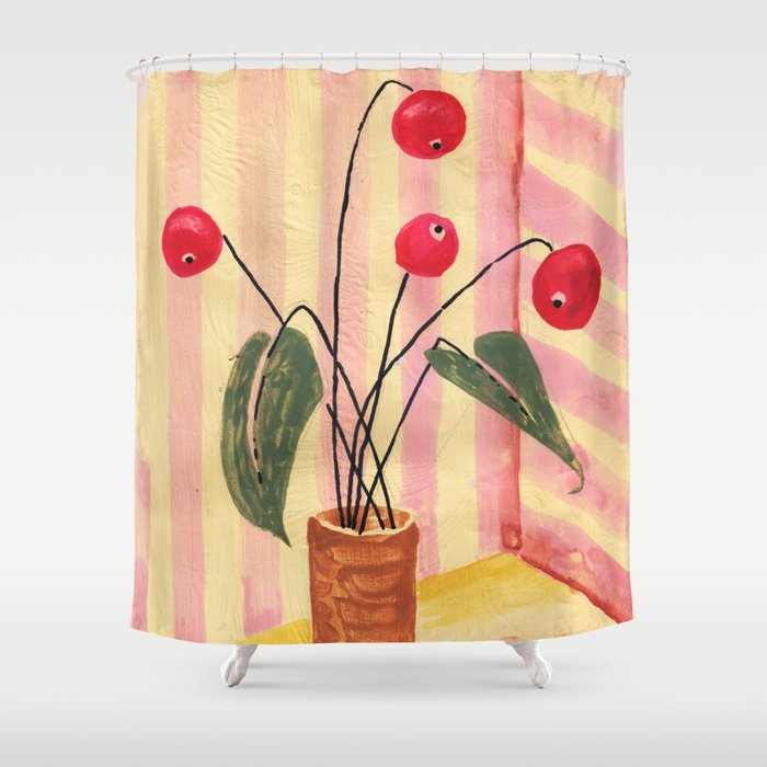 Flowers in a vase 1 Shower Curtain Gallery Image 1