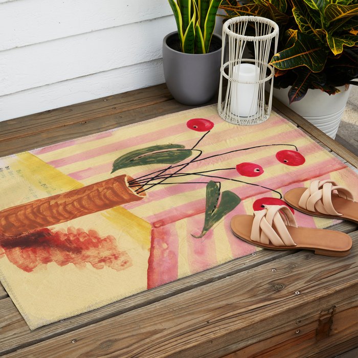 Flowers in a vase 1 Outdoor Rug Gallery Image 2