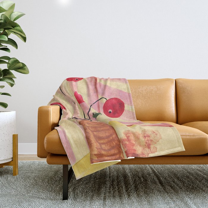 Flowers in a vase 1 Throw Blanket Gallery Image 1