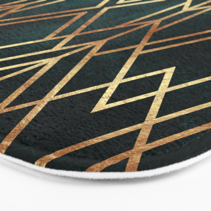 Dark Teal Geo Bath Mat Gallery Image 3