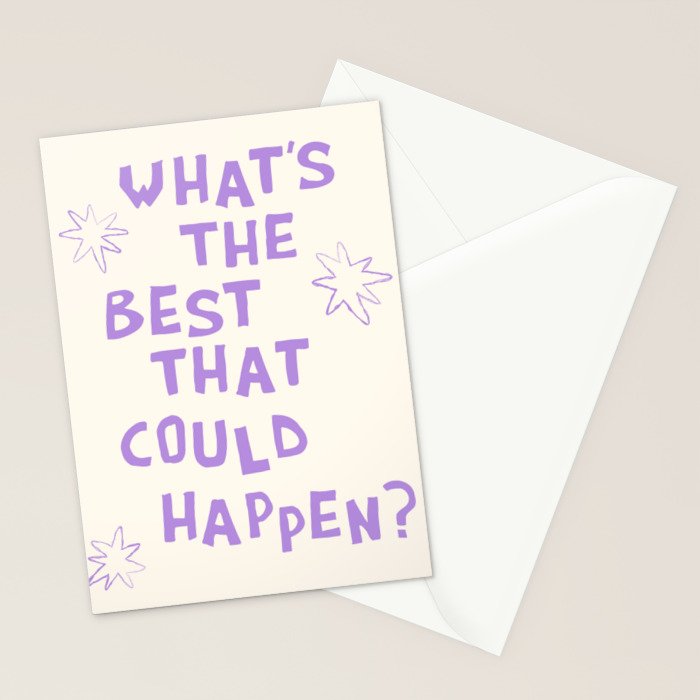 What's The Best That Could Happen in Lavender Purple and White Stationery Card Gallery Image 2