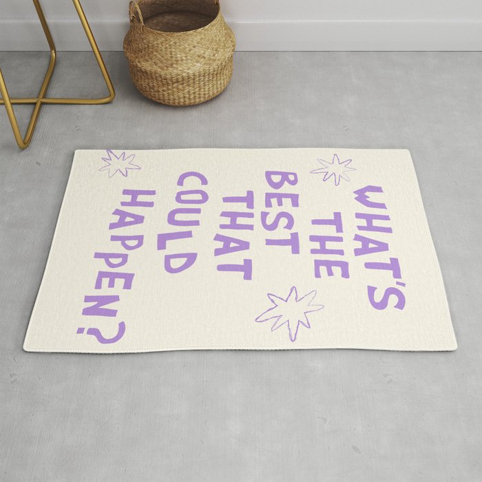 What's The Best That Could Happen in Lavender Purple and White Rug Gallery Image 1