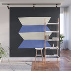 Geometric Vase - White Blue on Dark Wall Mural Gallery Image 1
