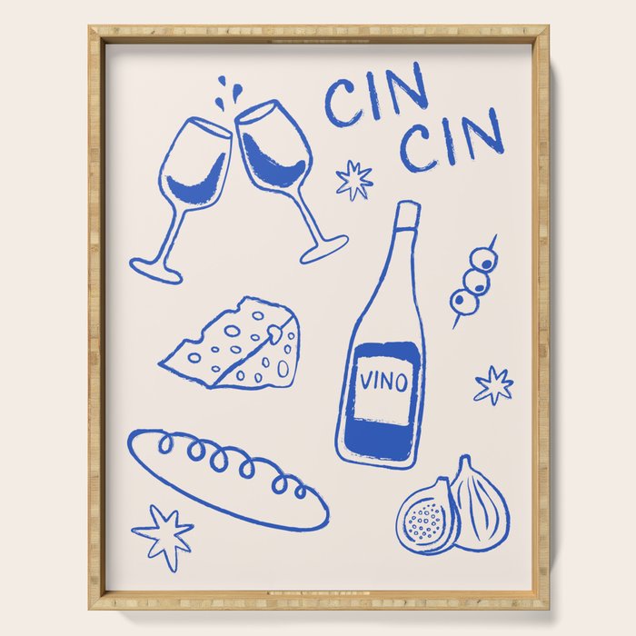Wine and Cheese. Cheers Serving Tray Gallery Image 1