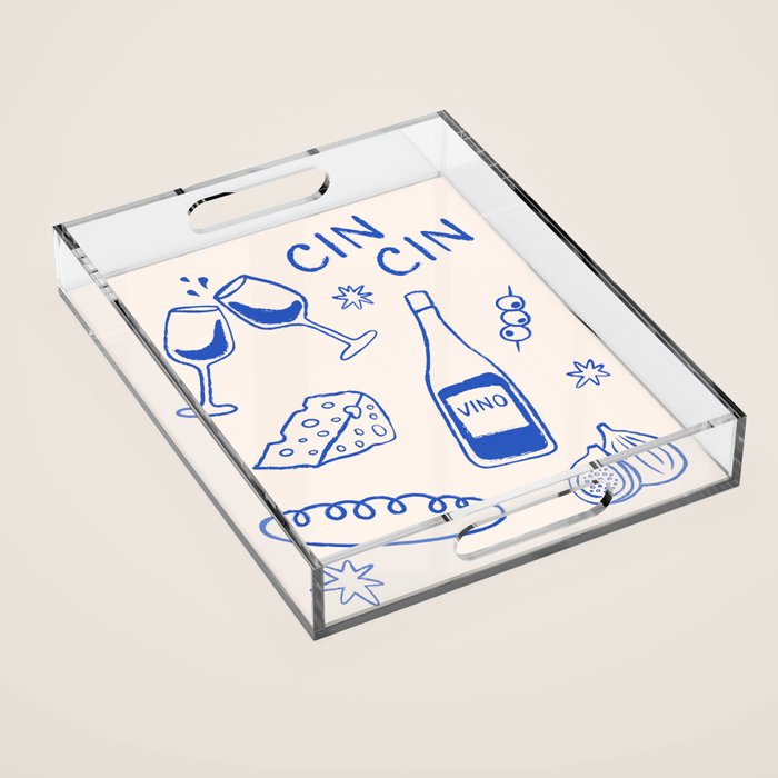 Wine and Cheese. Cheers Acrylic Tray Gallery Image 1