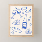Wine and Cheese. Cheers Mini Art Print Gallery Image 1