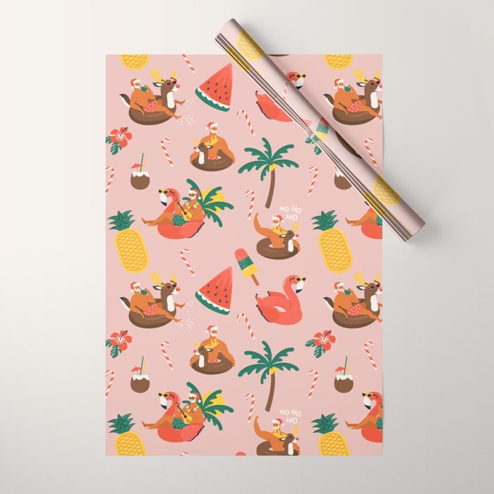 Hot Santa on vacation Wrapping Paper Gallery Image 1