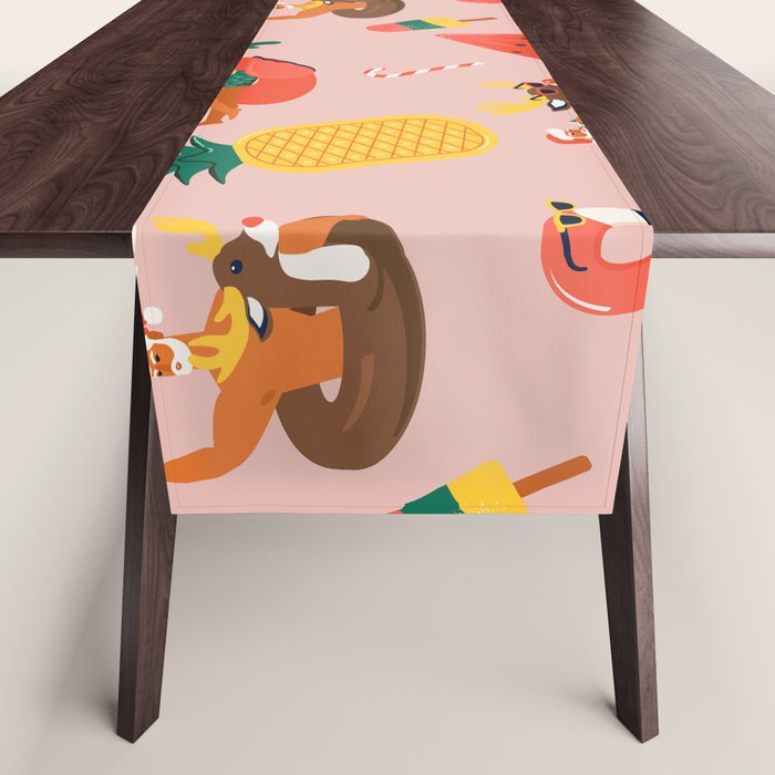 Hot Santa on vacation Table Runner Gallery Image 1