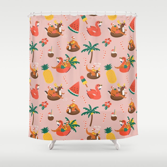 Hot Santa on vacation Shower Curtain Gallery Image 1