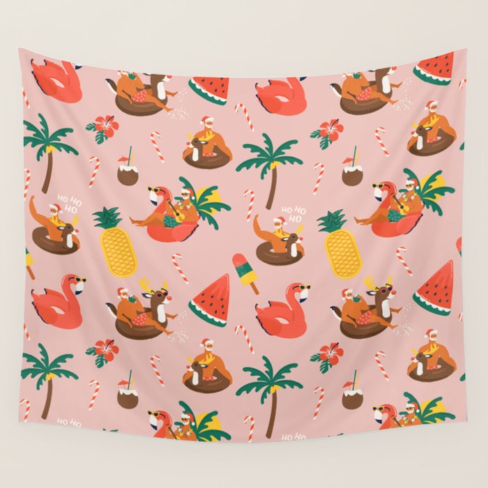 Hot Santa on vacation Wall Tapestry Gallery Image 4