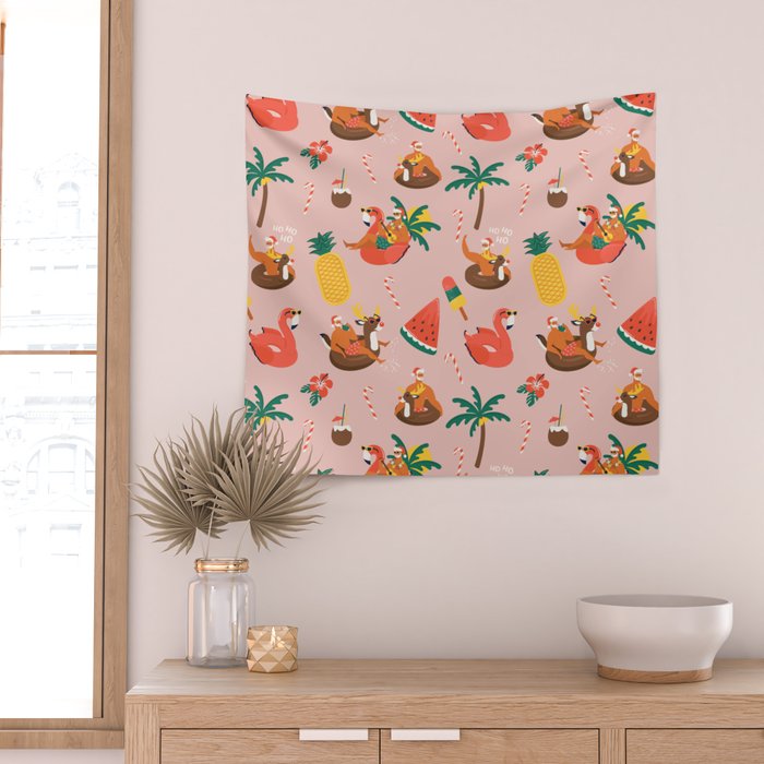 Hot Santa on vacation Wall Tapestry Gallery Image 2