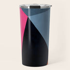 Orange Pink Fuchsia Black Geometric Abstract I Travel Mug Gallery Image 1