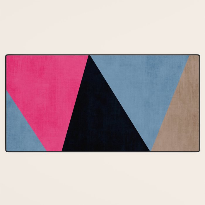 Orange Pink Fuchsia Black Geometric Abstract I Desk Mat Gallery Image 3