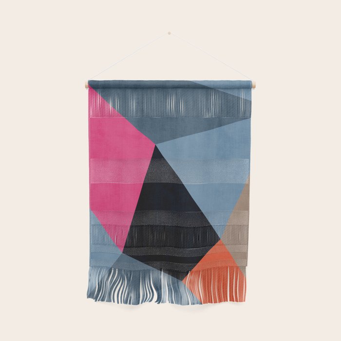 Orange Pink Fuchsia Black Geometric Abstract I Wall Hanging Gallery Image 1