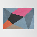Orange Pink Fuchsia Black Geometric Abstract I Rug Gallery Image 2