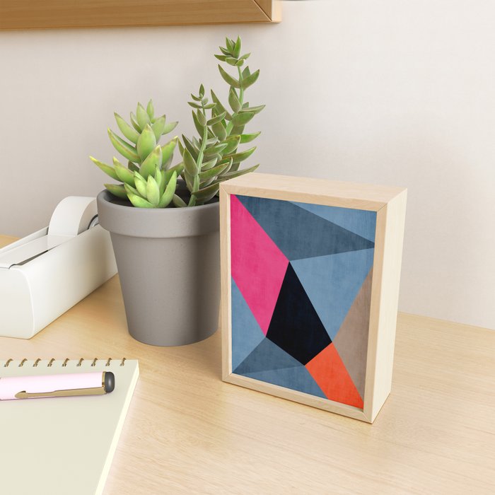 Orange Pink Fuchsia Black Geometric Abstract I Mini Art Print Gallery Image 2