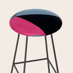 Orange Pink Fuchsia Black Geometric Abstract I Stool Gallery Image 2