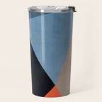 Orange Pink Fuchsia Black Geometric Abstract I Travel Mug Gallery Image 2