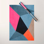 Orange Pink Fuchsia Black Geometric Abstract I Wrapping Paper Gallery Image 1