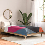 Orange Pink Fuchsia Black Geometric Abstract I Comforter Gallery Image 2