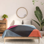 Orange Pink Fuchsia Black Geometric Abstract I Comforter Gallery Image 3