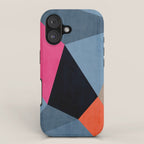 Orange Pink Fuchsia Black Geometric Abstract I iPhone Case Gallery Image 1