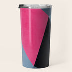 Orange Pink Fuchsia Black Geometric Abstract I Travel Mug Gallery Image 3
