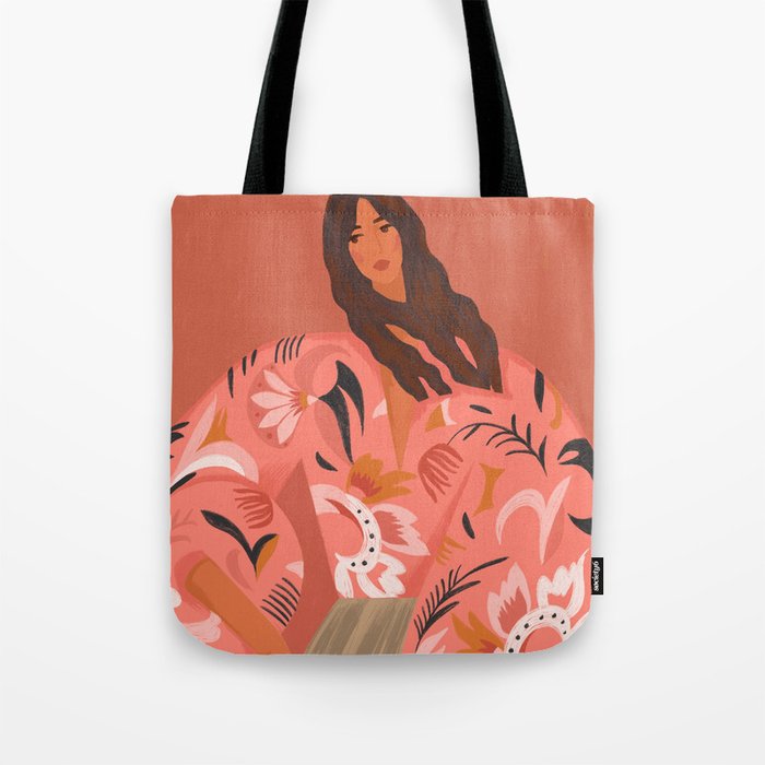 a girl in an embroidered shirt Tote Bag Gallery Image 1