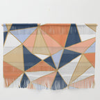 Festive, Geometric Art, Orange, Navy, Blue, Gold, Abstract Art Wall Hanging Gallery Image 1