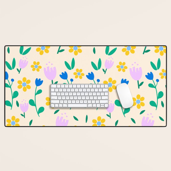 Vintage flowers pattern  Desk Mat Gallery Image 1