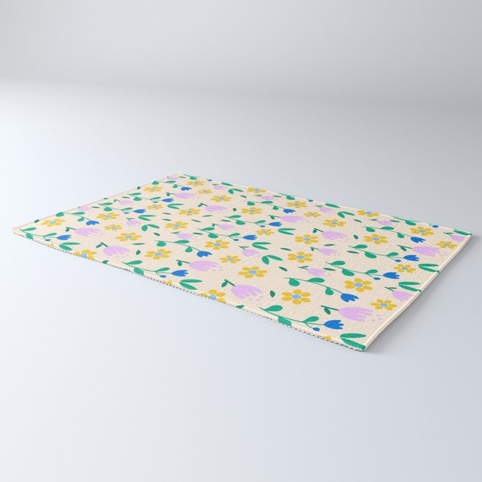 Vintage flowers pattern  Rug Gallery Image 3