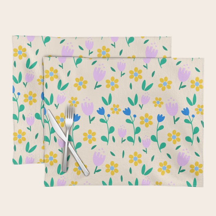 Vintage flowers pattern  Placemat Gallery Image 1
