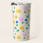 Vintage flowers pattern  Travel Mug Gallery Image 3