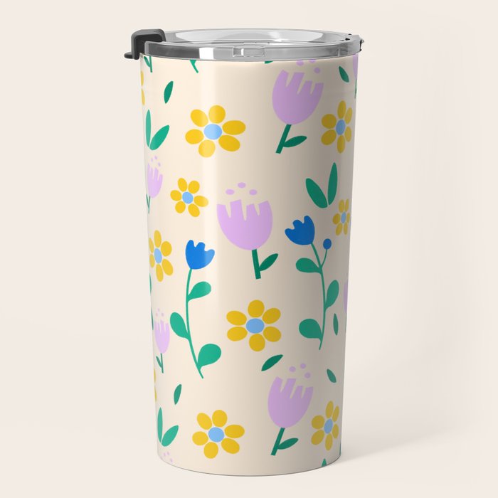 Vintage flowers pattern  Travel Mug Gallery Image 3