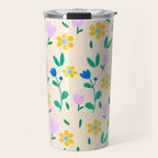 Vintage flowers pattern  Travel Mug Gallery Image 1