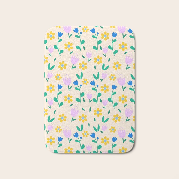 Vintage flowers pattern  Bath Mat Gallery Image 1