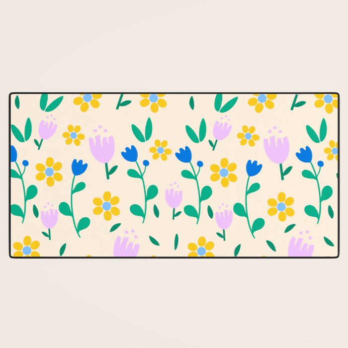 Vintage flowers pattern  Desk Mat Gallery Image 3